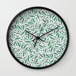 Olive leaves and tiny rainbows Wall Clock