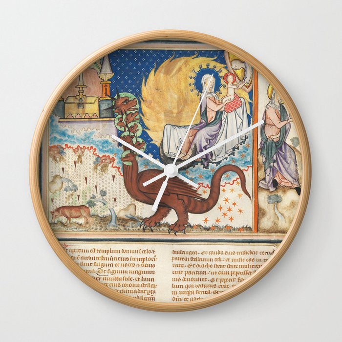 Medieval monsters vintage art Wall Clock