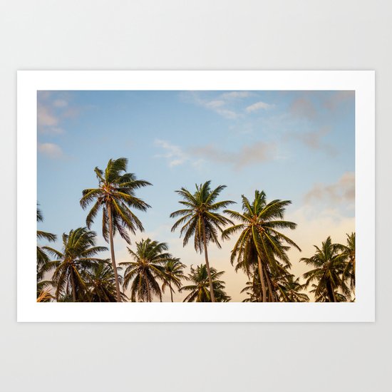 Sky beach palmier Art Print