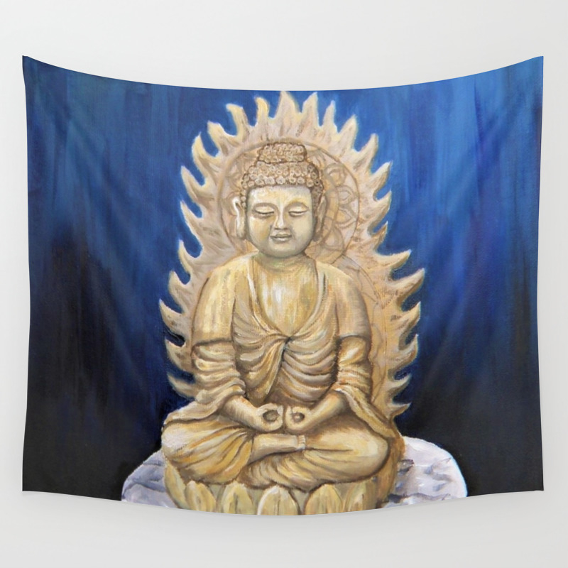 Meditation Buddha Oil Painting Still Life Peaceful Spiritual