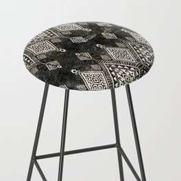 Black and White Handmade Moroccan Fabric Style Bar Stool
