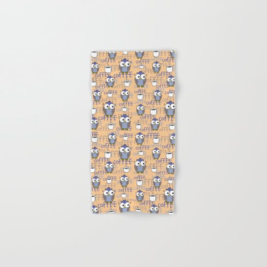 Owl orange pattern Hand & Bath Towel