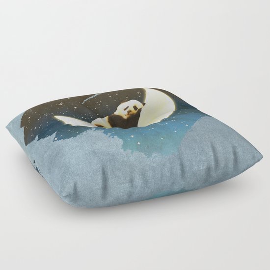 Sleeping Panda on the Moon Floor Pillow by Octavia Soldani Society6