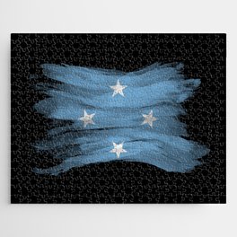 Micronesia flag brush stroke, national flag Jigsaw Puzzle