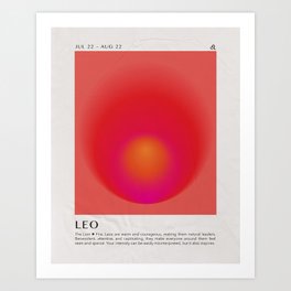 Leo Astrology Zodiac Aura Gradient Art Print Art Print