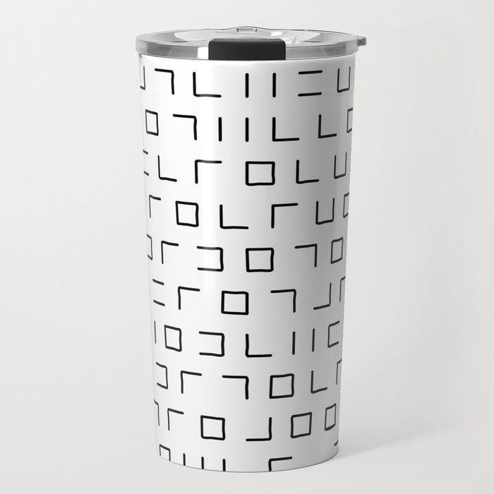 Code Breaker - Abstract, black and white, minimalist artwork Travel Mug