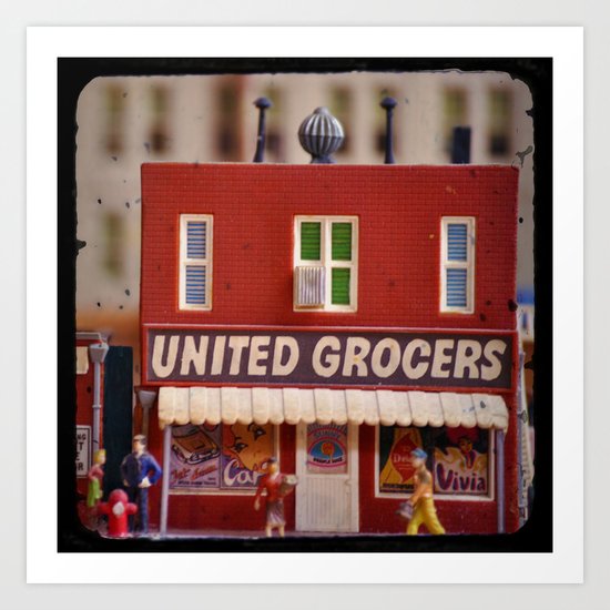 Shopping Day (Small Town Downtown Series) Art Print