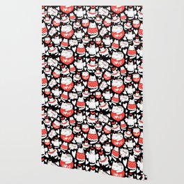 Valentine love cat seamless pattern Wallpaper