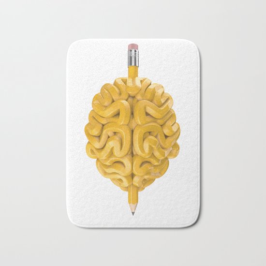 Pencil Brain Bath Mat