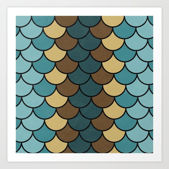Shelled Teal Art Print