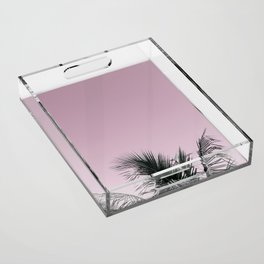 Good Vibes Pink Palm Photography Acrylic Tray