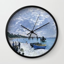 Claude Monet : Regatta at Sainte-Adresse / The Beach at Sainte Adresse Wall Clock