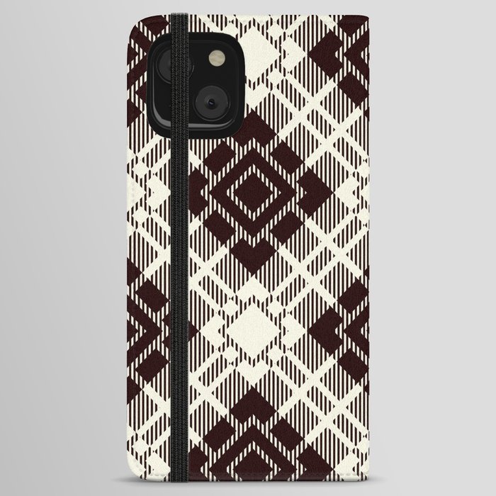 Black and White Square Pattern iPhone Wallet Case