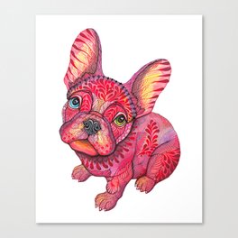 Raspberry frenchie Canvas Print