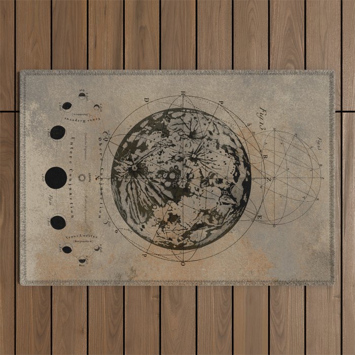 Antique Lunar Chart Outdoor Rug