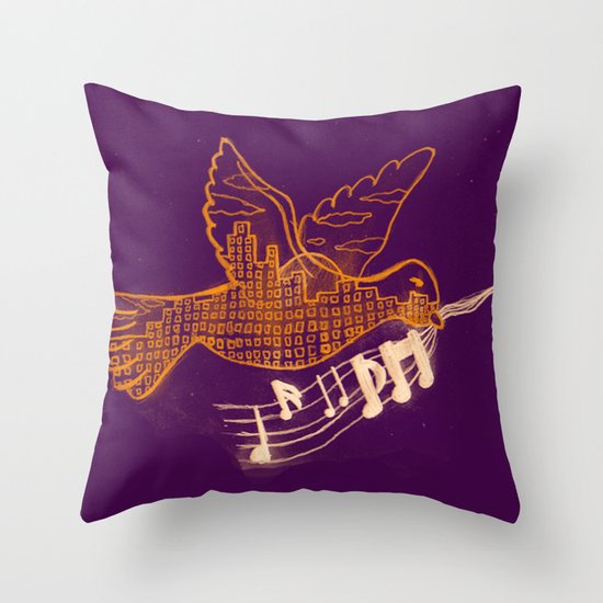 Musical Sunset Throw Pillow