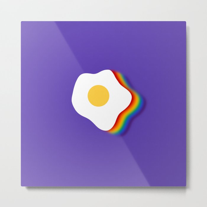Rainbow fried egg 2 Metal Print