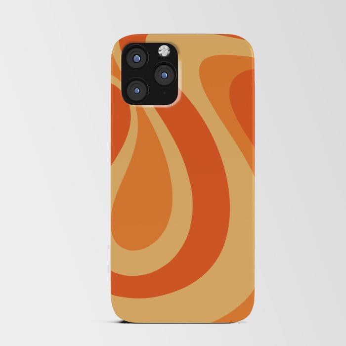 Too Groovy Retro Abstract Pattern in Tangerine Orange Tones iPhone Card Case
