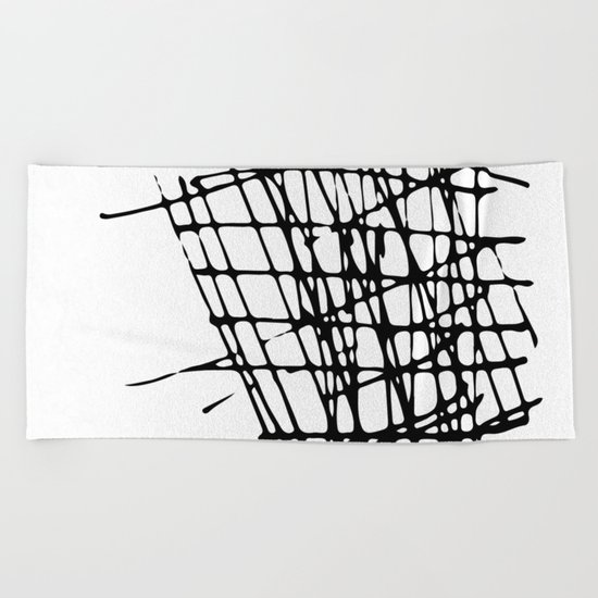Sketch Black and White Beach Towel