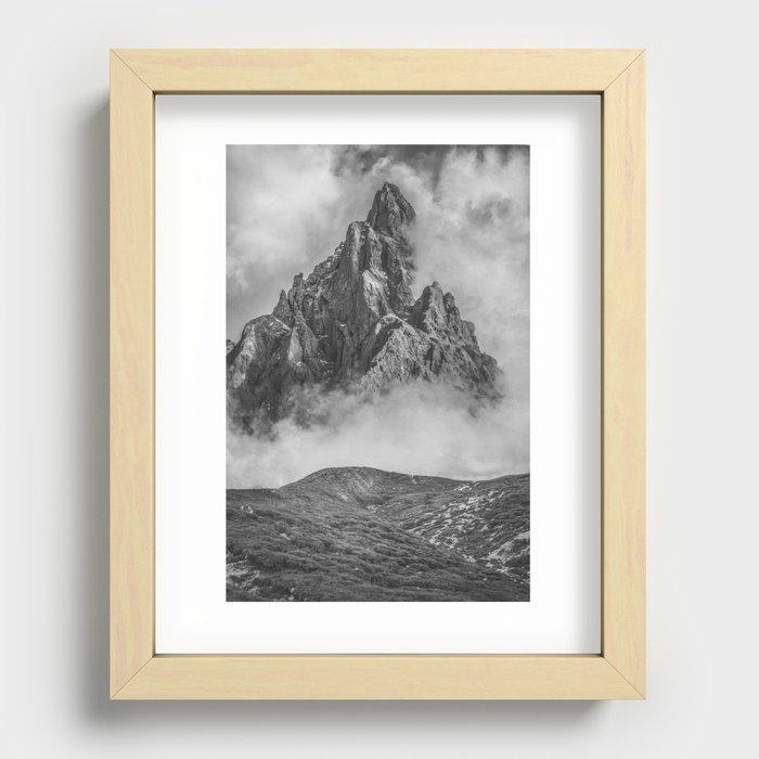Dolomites Black and White Recessed Framed Print
