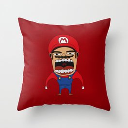 Screaming Mario Throw Pillow