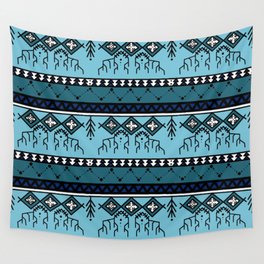 Blue ethnic pattern Wall Tapestry