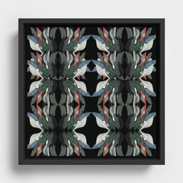 Black Swan Floral- Fantasy Decoupage Framed Canvas