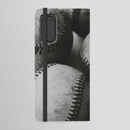 Old Baseballs in Black and White Android Wallet Case