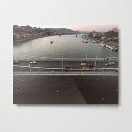Elizabeth bridge Metal Print | Drone, Photo, Sunset, Budapest, Bridge, Elizabethbridge, Film 