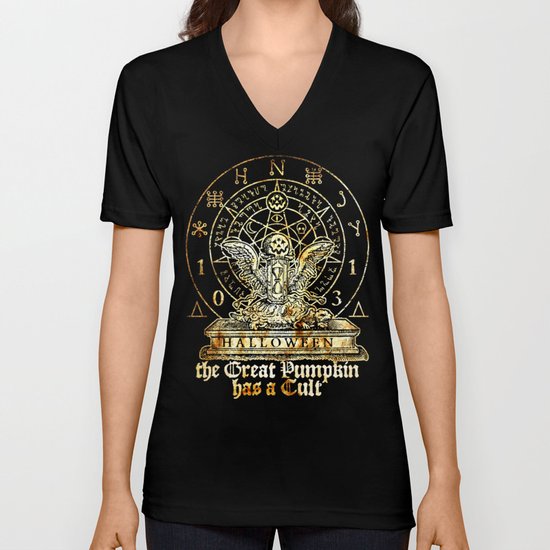 Cult of the Great Pumpkin: Winged Hourglass Unisex V-Neck