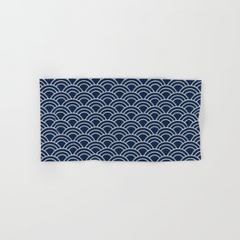 Japanese wave pattern / Seigaiha / Navy blue Hand & Bath Towel
