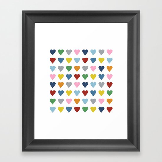 64 Hearts Framed Art Print