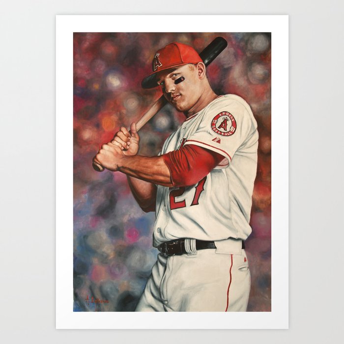 Mike Trout baseball painting Art Print by Agustin Iglesias - X