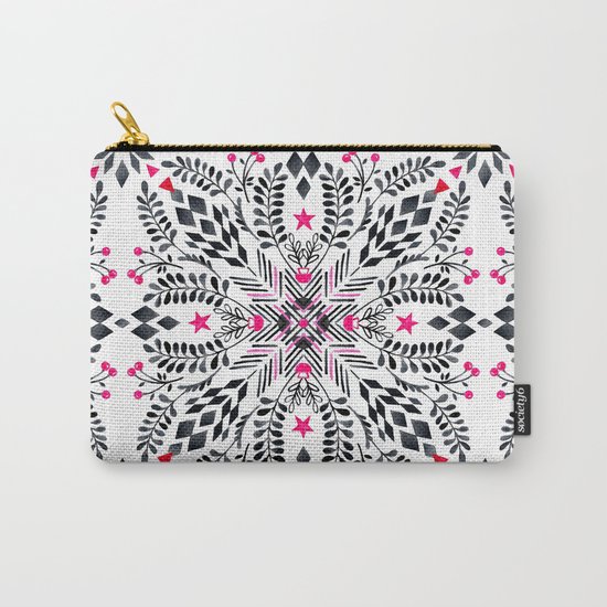 Winter Graphic Folk Art Pattern Carry-All Pouch