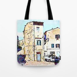 Fabrica di Roma: buildings car parked Tote Bag