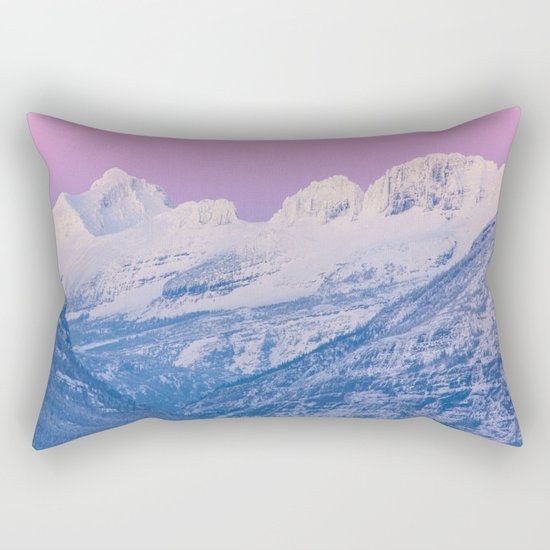 Pink Sunset Mountains Rectangular Pillow