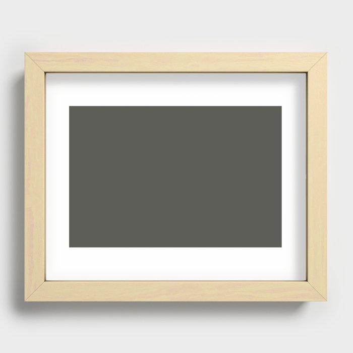 Dark Gray-Green Solid Color Pantone Kambaba 19-0404 TCX Shades of Green Hues Recessed Framed Print