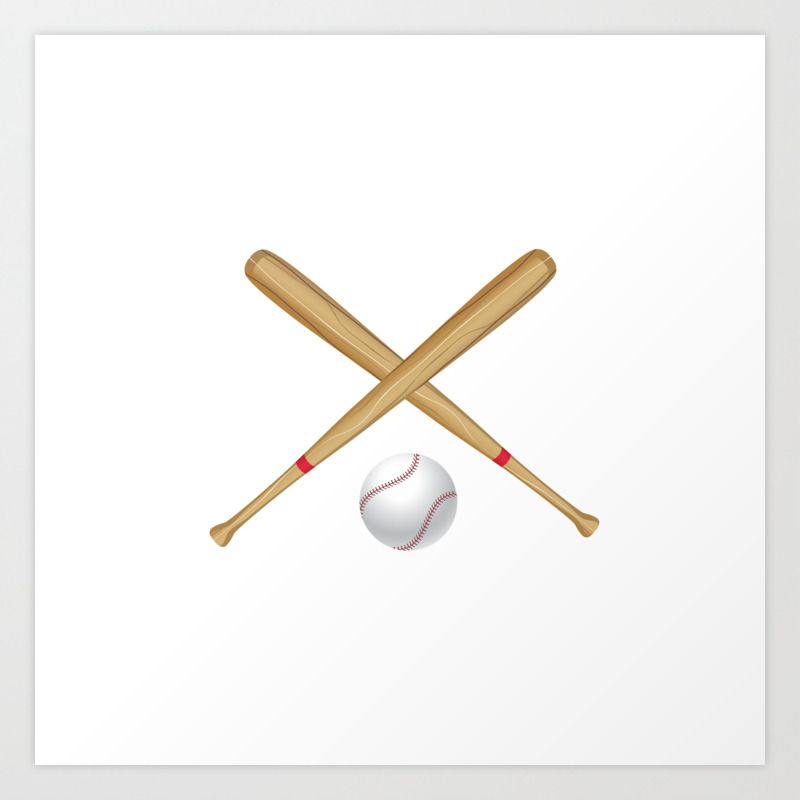 Baseball Bat And Ball Art Print By Annartshock Society6