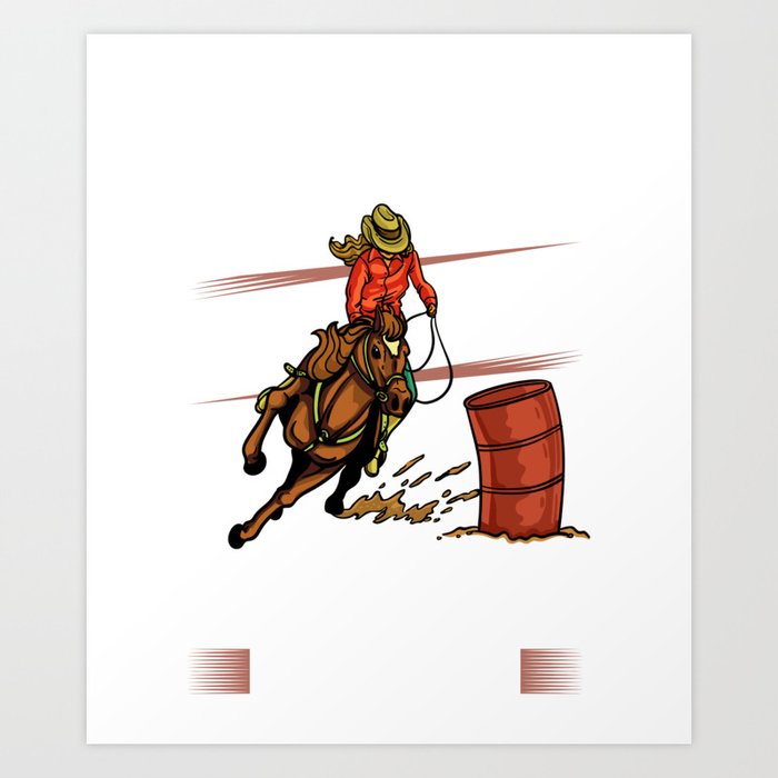 Barrel Racing Horse Racer Saddle Rodeo Art Print