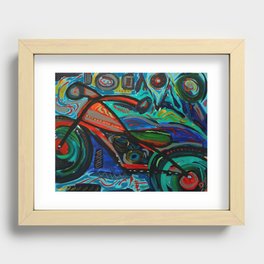Motorcycle Mountain Recessed Framed Print