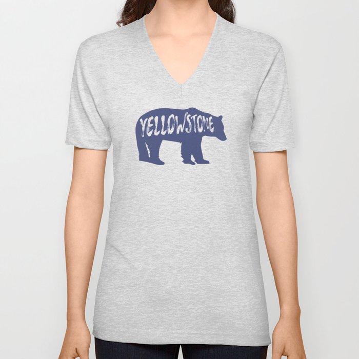 Yellowstone National Park Bear V Neck T Shirt