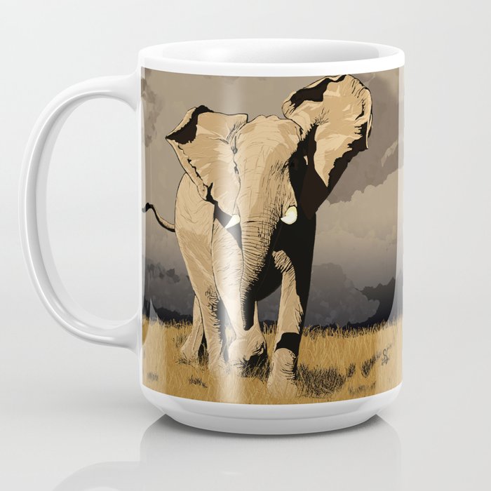 Vintage Papel - Moodz Non Slip No Spill Coffee Mug-Elephants