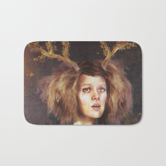 The Golden Antlers Bath Mat