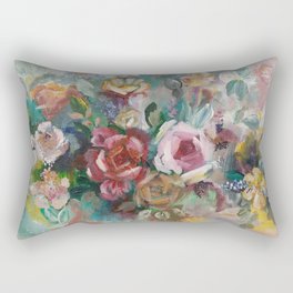 Floral Acrylic Painting 1 Rectangular Pillow