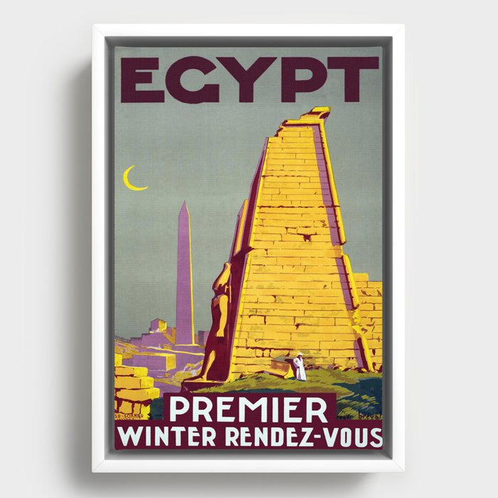 Vintage travel poster egypt Framed Canvas