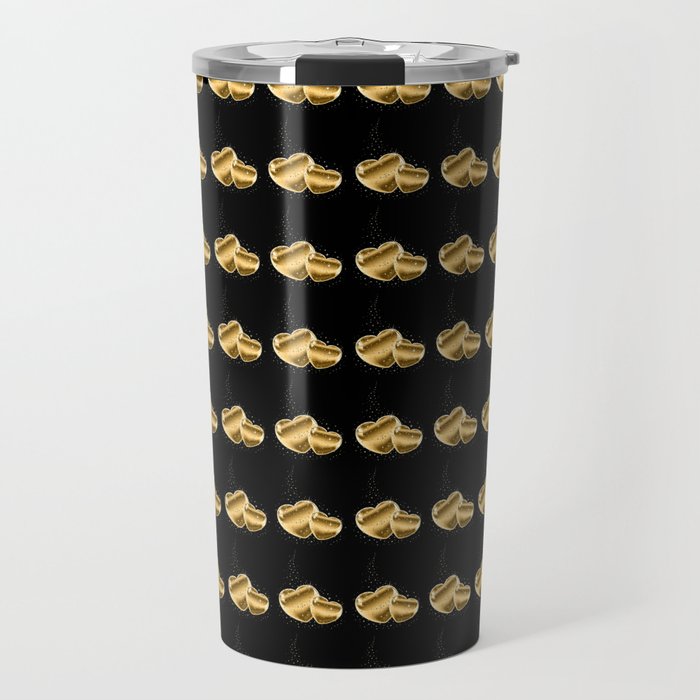 Gold Black Heart Trendy Magical Collection Travel Mug