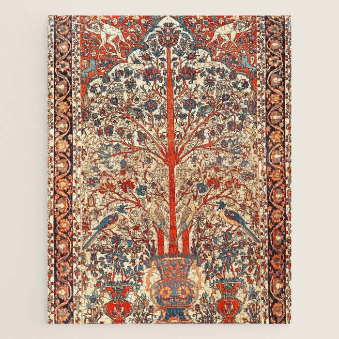 Antique Persian Tree Of Life Rug Print Jigsaw Puzzle by Vicky Brago