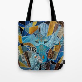 Colorful Abstract Elephant composition Tote Bag