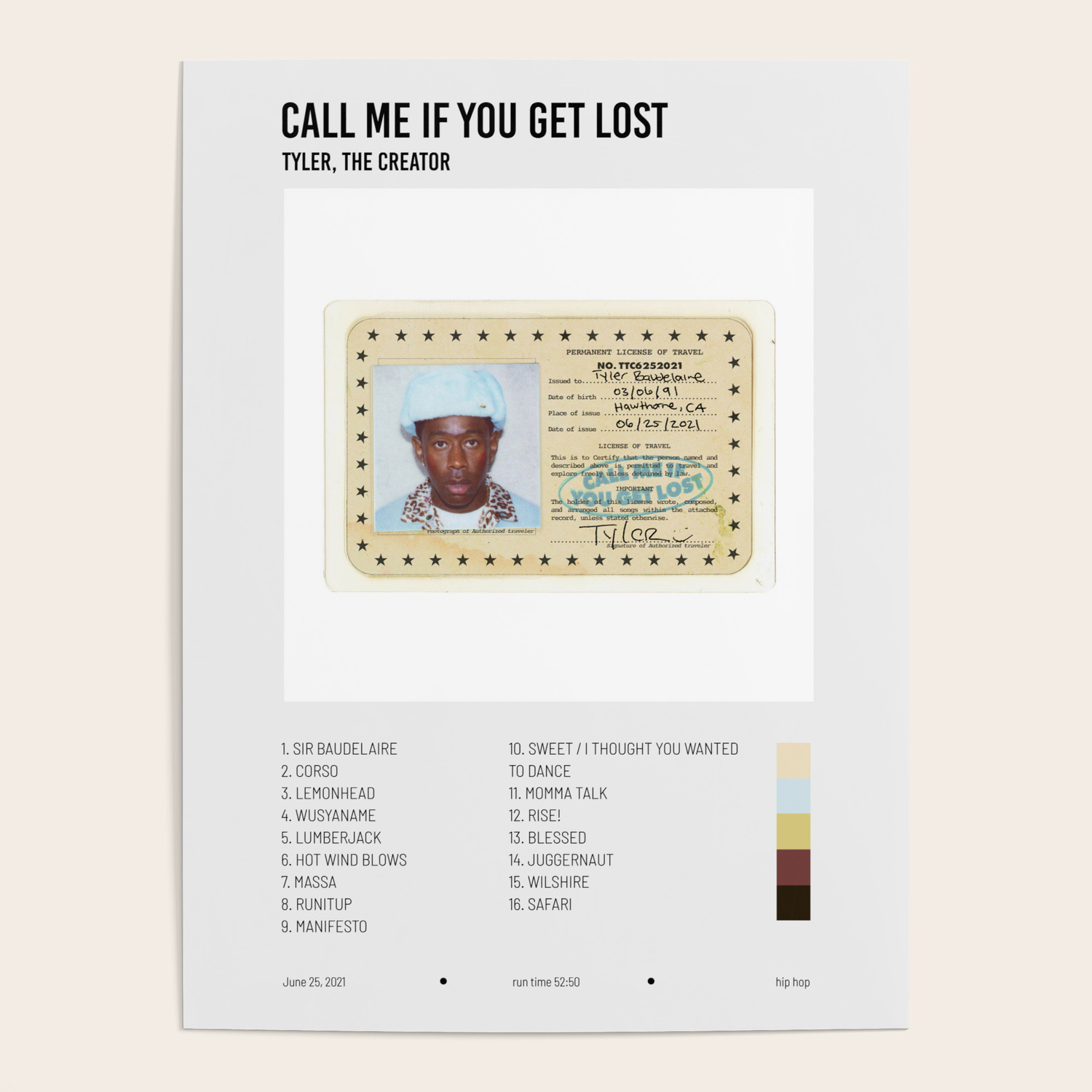 Tyler The Creator Call Me If You Get Lost Poster By Tris Tina Society6