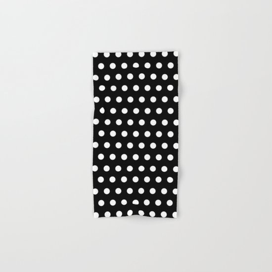 Black White Polka Dots Hand & Bath Towel